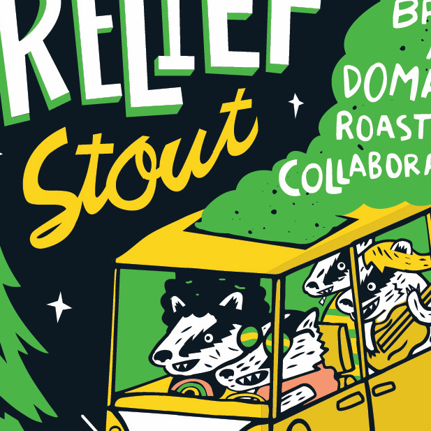 Daft Badger Co. beer label illustration by Josh Quick